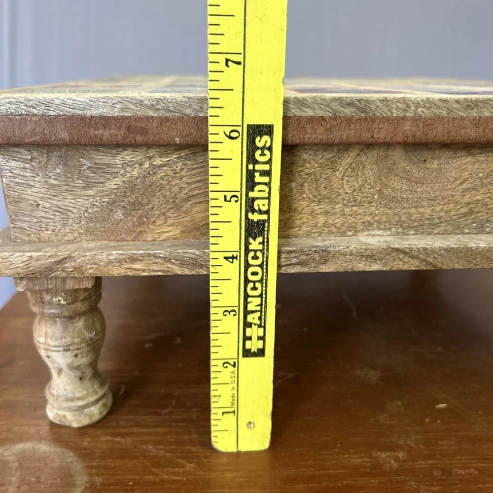 Wood Handmade Top Table Riser Monterrey Style w/36 Colored Tiles. 15